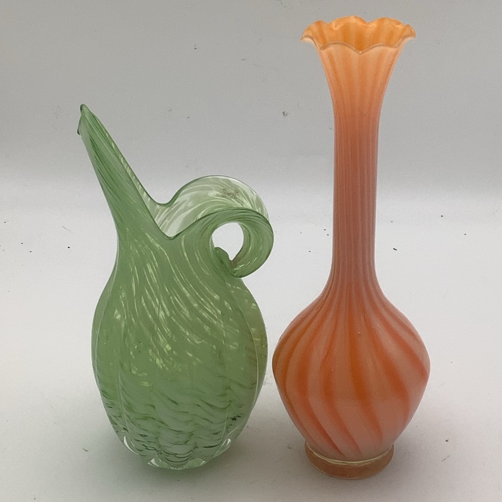 Swirled Art Glass Vases